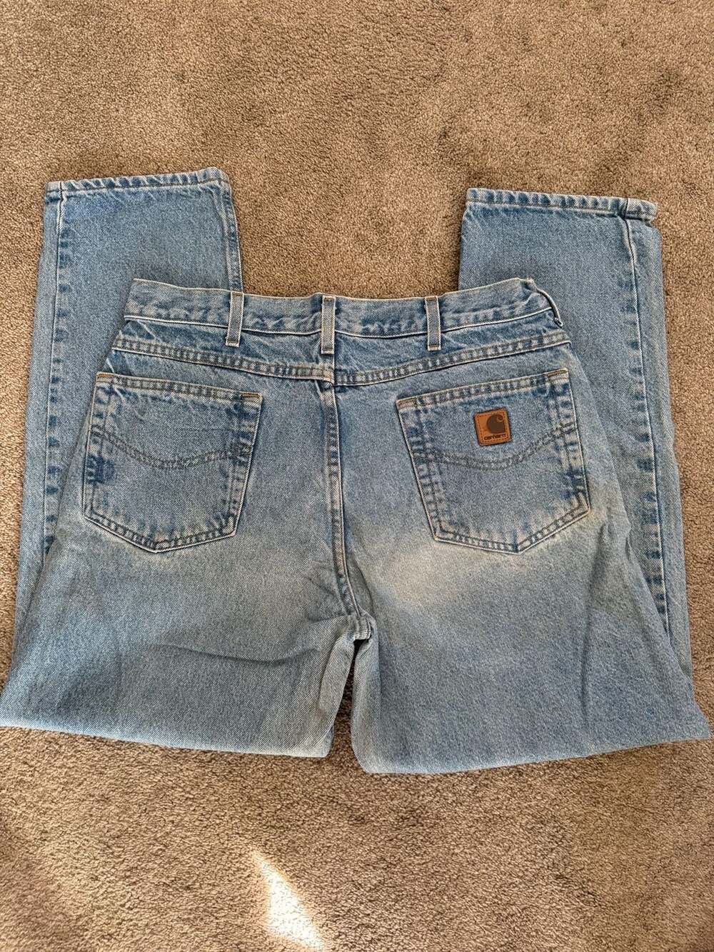 34x32 Vintage Carhartt Relaxed Fit Light Wash Denim Jeans